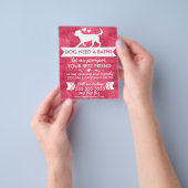 Trendy Rode Hond Verzorgingsfolder - Personaliseer Flyer (Hand)