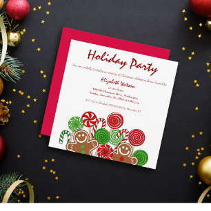 Trendy rode kerst gingerbreads kaart