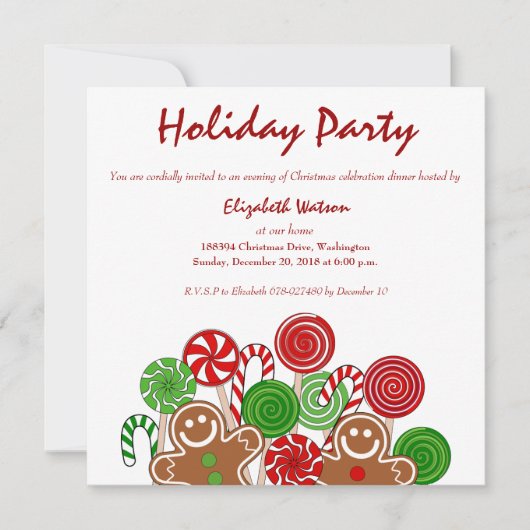 Trendy rode kerst gingerbreads kaart (Voorkant)