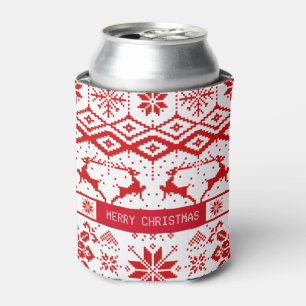 Trendy rode kerst rendieren blikjeskoeler