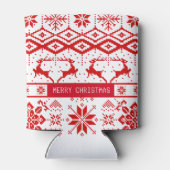 Trendy rode kerst rendieren blikjeskoeler (Achterkant)