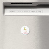 Trendy rode Kerstprint Magneet (Insitu (Vaatwasser))