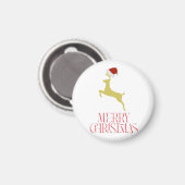 Trendy rode Kerstprint Magneet (Voorkant / Achterkant)