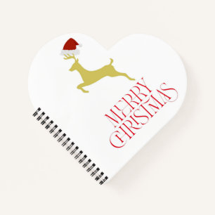 Trendy rode Kerstprint Notitieboek