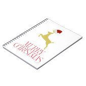 Trendy rode Kerstprint Notitieboek (Linkerzijde)