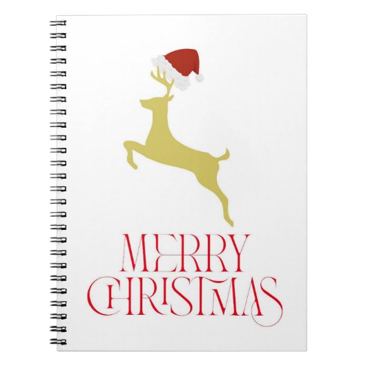Trendy rode Kerstprint Notitieboek (Voorkant)