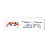 Trendy Rode Krab Zeevaart Retouradres Label (Voorkant)