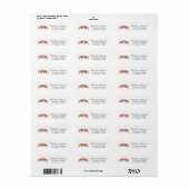 Trendy Rode Krab Zeevaart Retouradres Label (Full Sheet)