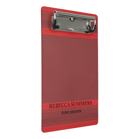 Trendy rode lederen look mini klembord (Schuin)