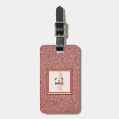 Trendy rode marmer textuur, met monogram personali bagagelabel (Voorkant verticaal)