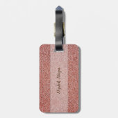 Trendy rode marmer textuur, met monogram personali bagagelabel (Achterkant verticaal)