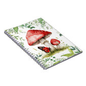 Trendy rode paddenstoel met vlinder notitieboek (Rechterzijde)