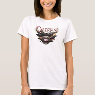 Trendy Rode QUEEN MODE ON Tekst Ontwerp T-shirt