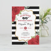 Trendy rode rozen 60e verrassingsverjaardag kaart (Staand voorkant)