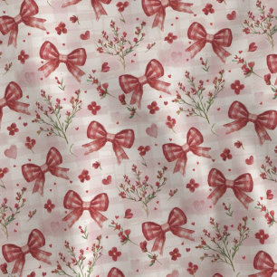 Trendy Rode Strikjes Cottagecore Gingham Bloemmoti Stof
