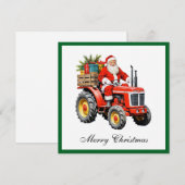 Trendy Rode Tractor Grappige Kerstmis Niet-Foto Feestdagenkaart (Voorkant / Achterkant)