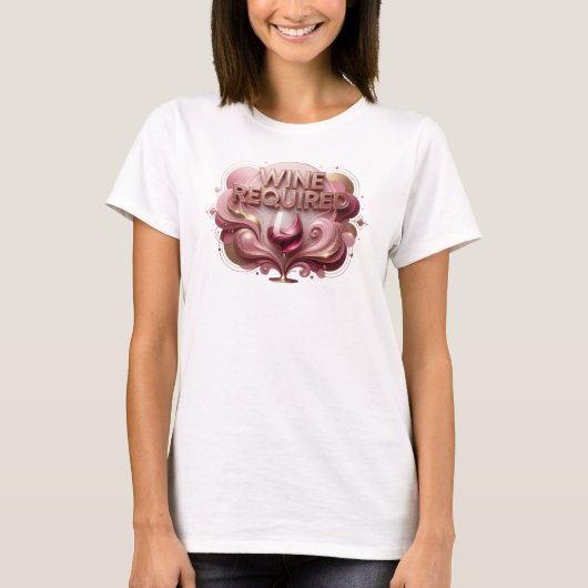 Trendy Rode WIJN VERPLICHT Custom T-shirt (Voorkant)