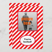 Trendy Rode Witte Snoep Verjaardagsfeest Event Kaart (Voorkant / Achterkant)