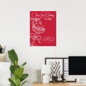 Trendy Rode Ze Is Het Iets Extra Bruiloftsborrel Poster (Thuiskantoor)