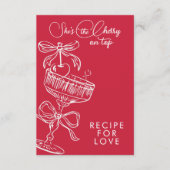 Trendy Rode Ze Is Het Ijs op de Taart Bruidsdouche Informatiekaartje (Voorkant)