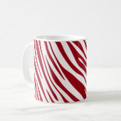 Trendy Rode Zebra Dier Strepen Koffiemok (Voorkant links)
