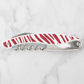 Trendy Rode Zebra Dier Strepen Kurkentrekker (Achterkant)