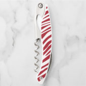 Trendy Rode Zebra Dier Strepen Kurkentrekker (Voorkant)