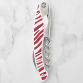 Trendy Rode Zebra Dier Strepen Kurkentrekker (Achterkant)