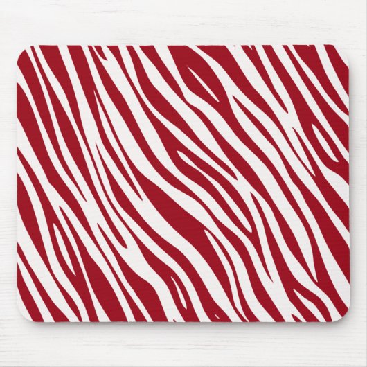 Trendy Rode Zebra Dier Strepen Muismat (Voorkant)
