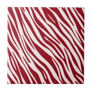 Trendy Rode Zebra Dier Strepen Tegeltje