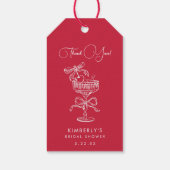 Trendy Rode Zij Is De Kers Op De Bruiloftsdouche Cadeaulabel (Achterkant)