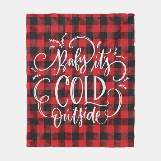 Trendy rode zwarte buffel gespeeld kerstvakantie fleece deken (Voorkant)