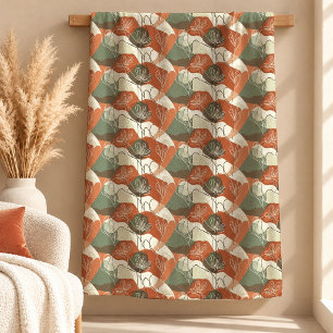 Trendy Roest Stof Groen Boho Deken Design Kunst