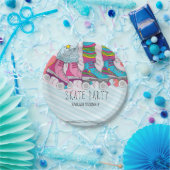 Trendy Roller Schaats Girls Birthday Party Papieren Bordje (Feest)