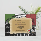 Trendy Roman Coliseum Dinner Party Invite Kaart (Staand voorkant)