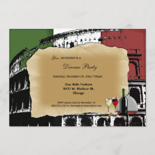 Trendy Roman Coliseum Dinner Party Invite Kaart