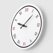 Trendy Roman Numeral Red Black Wall klok (Hoek)