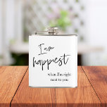 Trendy Romantic Black Quote Gift Heupfles<br><div class="desc">Trendy Romantic Black Quote Gift</div>