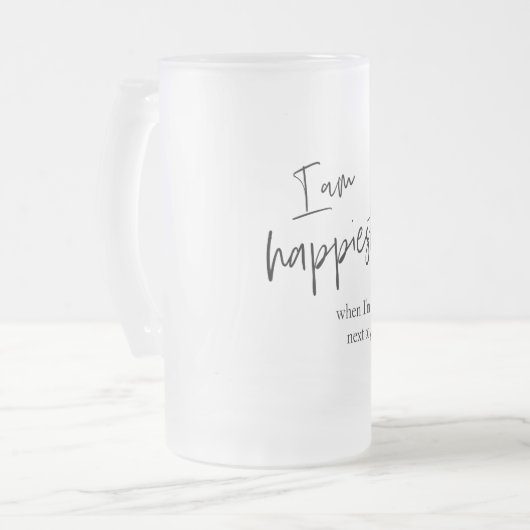 Trendy Romantic Black Quote Gift Matglas Bierpul (Voorkant links)