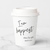 Trendy Romantic Black Quote Gift Papieren Bekers (Achterkant)