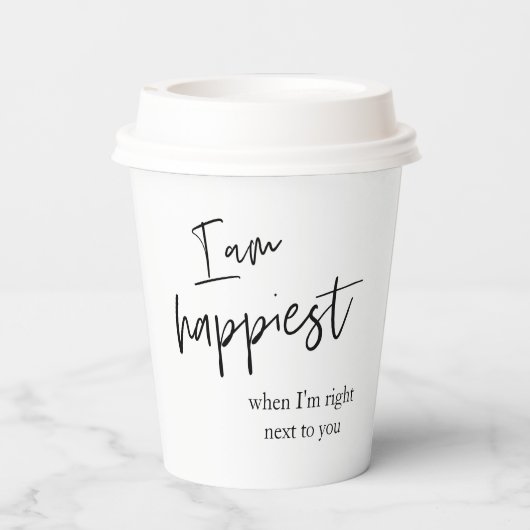 Trendy Romantic Black Quote Gift Papieren Bekers (Achterkant)