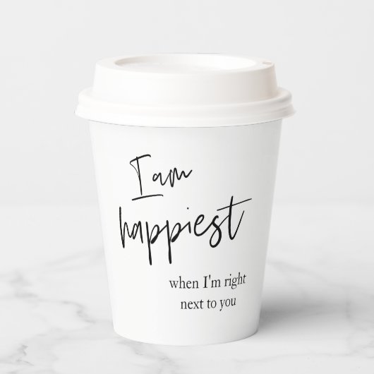 Trendy Romantic Black Quote Gift Papieren Bekers (Voorkant)