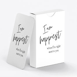 Trendy Romantic Black Quote Gift Pokerkaarten