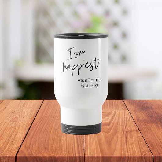Trendy Romantic Black Quote Gift Reisbeker
