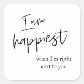 Trendy Romantic Black Quote Gift Vierkante Sticker (Voorkant)