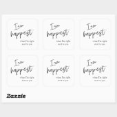 Trendy Romantic Black Quote Gift Vierkante Sticker (Vel)