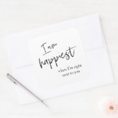 Trendy Romantic Black Quote Gift Vierkante Sticker (Envelop)