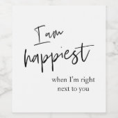 Trendy Romantic Black Quote Gift Wijn Etiket (Enkel label)