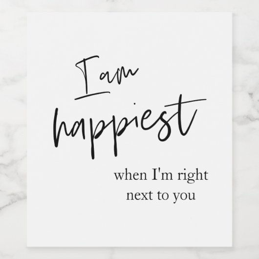 Trendy Romantic Black Quote Gift Wijn Etiket (Enkel label)