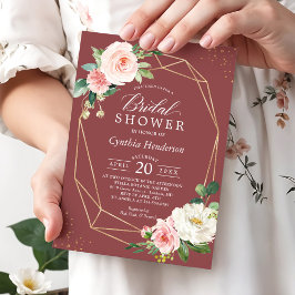 Trendy Romantic Cinnamon Roos Floral Vrijgezellenf Kaart
